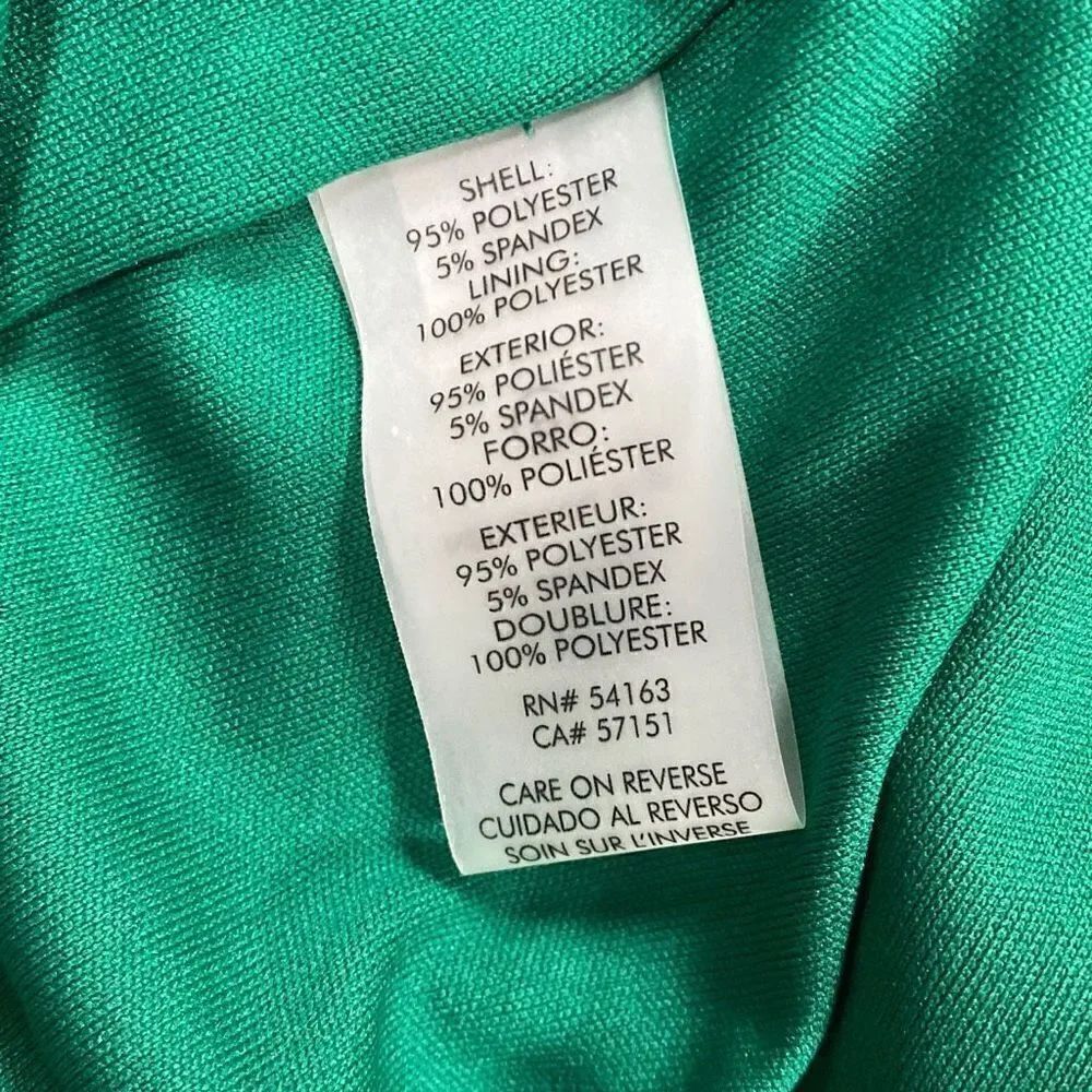 Calvin Klein Green Jersey Knit Ruching Dress Size 8 - Picture 8 of 9